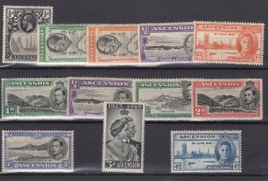 Ascension KGV/KGVI Collection Of 12 Mint Values MLH BP2635 