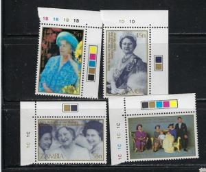 Zambia 327-30 NH 1985 Queen Mother Birthday