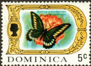 Dominica 273 - Mint-NH - 5c Swallowtail Butterfly (1969) (cv $2.50)