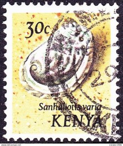 KENYA 1971 QEII 30c Multicoloured, Shells-Sanhaliotis Varia SG40 FU