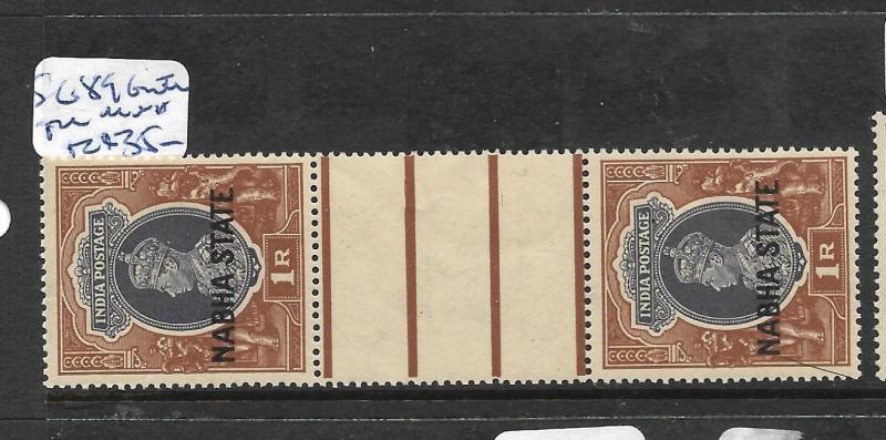 INDIA NABHA (P0512B) KGVI 1R  SG 89 GUTTER PR   MNH