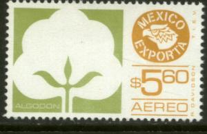 MEXICO EXPORTA C499, $5.60P. COTTON, PAPER 1. MNH. VF.