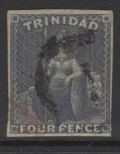 TRINIDAD SG25 1859 4d GREY-LILAC USED