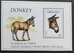 *FREE SHIP Grenada Donkey 1995 Farm Animal Fauan (ms) MNH