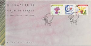 1991 Singapore '95 Orchids Series (1st Issue) FDC SG#653a