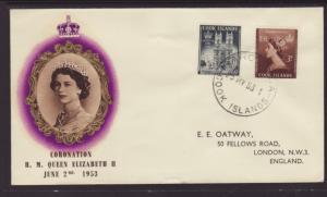 Cook Islands 145-146 QE II Coronation Typed Addressed FDC