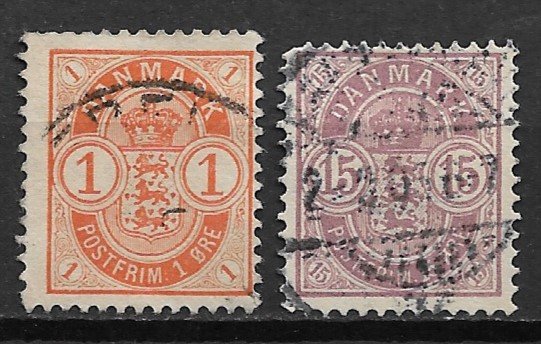 1902 Denmark 53-4 Arms C/S of 2 used