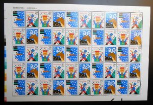 1993 Christmas Snowman Reindeer 29c Sc 2789 full MNH sheet of 20 Typical