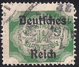 Bavaria #O65 1 1/4M Official Coat of Arms Stamp used F