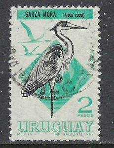 Uruguay 752 Used 1968 Heron (ap7416)