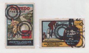 German Advertising Stamps - Torpedo Brand Bicycles, Fichtel & Sachs, Schweinfurt