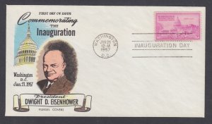 Dwight D. Eisenhower, 1957 Inauguration Cover, Fluegel Color Cachet, VF