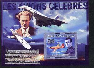 Comoro Islands 2009 Aviation Celebrities perf s/sheet unm...