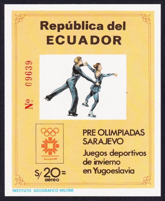 Ecuador Winter Olympic Games Sarajevo MS SG#MS1909 SC#1057A CV?40+