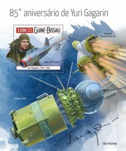 Guinea-Bissau - 2019 Yuri Gagarin - Stamp Souvenir Sheet - GB190204b