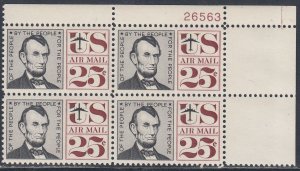 Scott C59 MNH UR Pl Blk 26563 - 1959-66 Abraham Lincoln