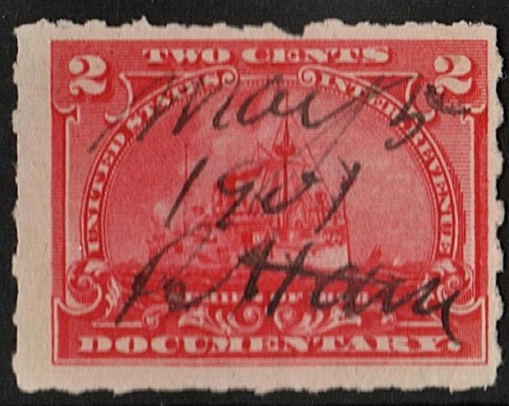 R164 2¢ Documentary Stamp (1898) Used