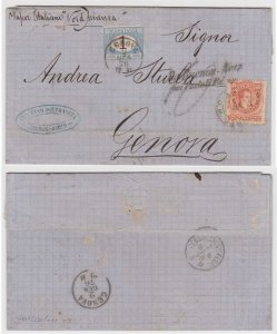ARGENTINA 1876 ITALIAN MAIL ELS TO GENOVA DA BUENOS AIRES/COI POSTALI ITALIANI 