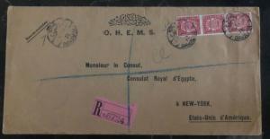 1931 Dawawin Cairo Egypt OHEMS Diplomatic cover To Egypt Consulate New York USA