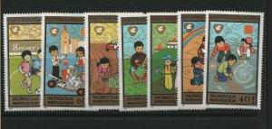 Thematic stamps MONGOLIA 1987 CHILDREN 1831/7 mint