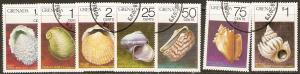 Grenada 1975 Scott 652-658 Sea Shells used