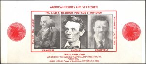 1967 US Poster Stamp 19th A.S.D.A. National Postage Stamp Show Heroes & Statemen
