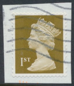 GB   1st Machin Gold  SG 1668  Used on piece   SC# MH300  see scans