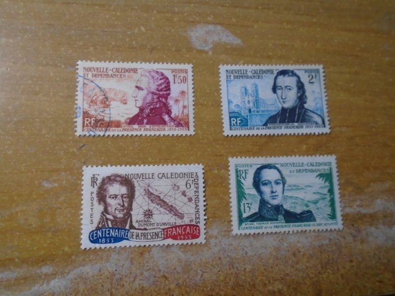 New Caledonia  # 296-99  MH  glazed gum/ used