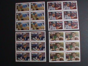 ​UNITED STATES 1997-SC# 3147-50 FOOTBALL COACHES WITH RED BAR MNH BLOCKS OF 6