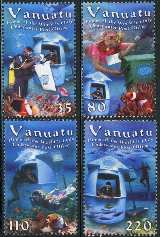 Vanuatu #845-848 Underwater Post Office Activities Stamps Topical 2004 Mint LH