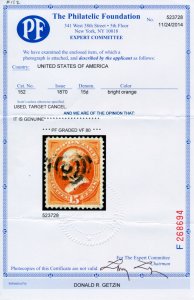 US 152 15c 1870 Daniel Webster hard paper PF grade 80