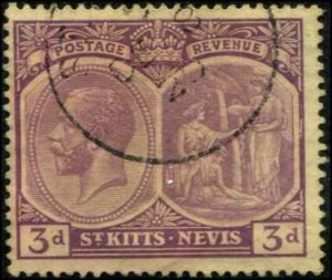 St. Kitts-Nevis SC# 29 King George V 3d Used  wmk 3