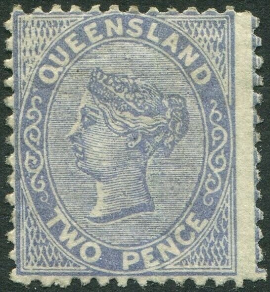 QUEENSLAND-1879 2d Blue.  A lightly mounted mint example Sg 137