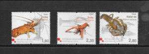 MARINE LIFE - CROATIA #642-4  LOBSTERS  MNH