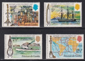 Tristan Da Cunha # 181-184, HMS Challenger Voyage, NH, 1/2 Cat.