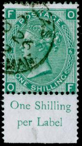 SG117, 1s green plate 6, FINE used, CDS. Cat £60. ISLE OF MAN. MARGINAL. OF