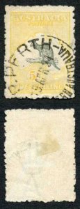 Australia SG42c 5/- Grey and Pale Yellow Kangaroo wmk 3rd Crown Cat 110