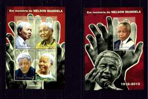 St Thomas and Prince 2627-28 MNH 2013 Nelson Mandela Sheet and S/S