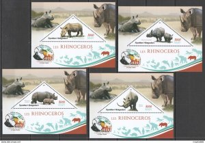 2019 Rhinoceros Wild Animals Charles Darwin Publication 4Bl ** Ja47