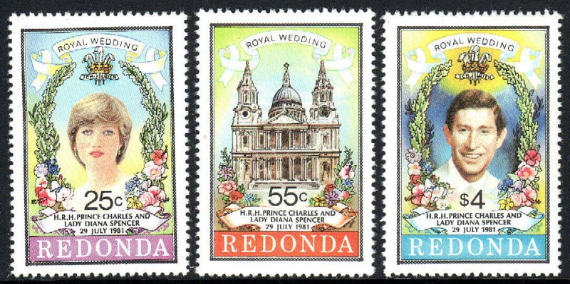 Redonda, MNH. Royal Wedding. Prince Charles, Princess Diana, 1981