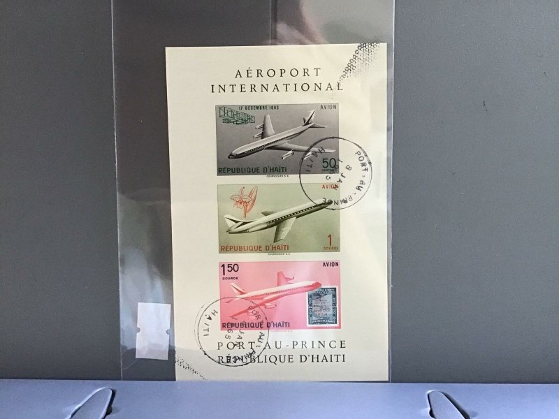 Republic D’Haiti Airport International cancelled stamps sheet  R27052