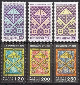 1978 - VATICAN - Scott #635-640 - Interregnum Issues - MNH **