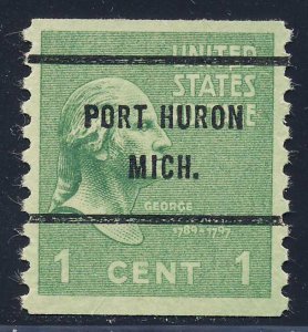 Port Huron MI, 839-61 Bureau Precancel, 1¢ coil Washington