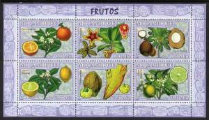 Mozambique 2007 Fruits perf sheetlet containing 6 values ...