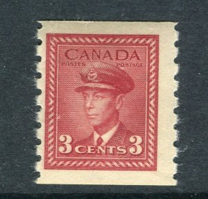 CANADA; 1940s early GVI portrait COIL STAMP fine Mint 3c. value