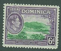 Dominica SC#105 King George VI Fresh Water Lake, 6d,  MNH