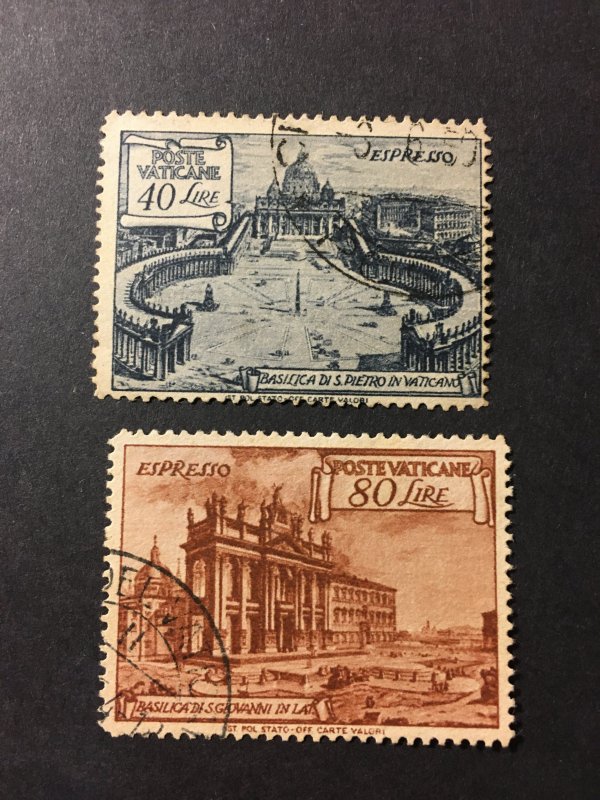 Vatican City sc E11a,E12a u perf 13.5x14