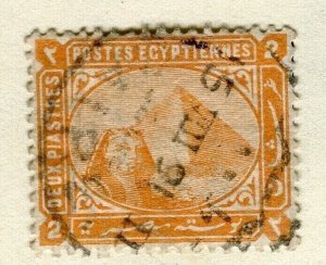 EGYPT; 1879 early classic Sphinx Pyramid issue fine used 2Pe. value