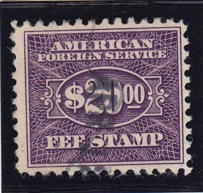 RK40 F-VF used consular revenue stamp with nice color cv $ 210 ! see pic !