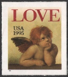 SC#2949 (32¢) Love, Cherub Booklet Single (1995) SA